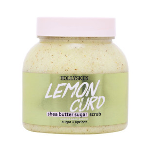 Цукровий скраб з олією ши і перлітом Hollyskin Lemon Curd 300 ml/ 350 g